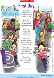‘First day’ poem  – starting a new school year