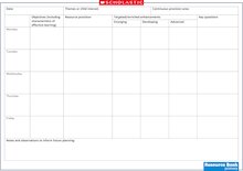 Continuous provision planning  template – changing a single area
