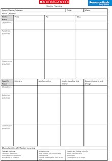 Weekly plan template 2