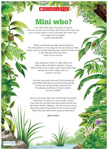 Mini who? – Minibeasts poem poster