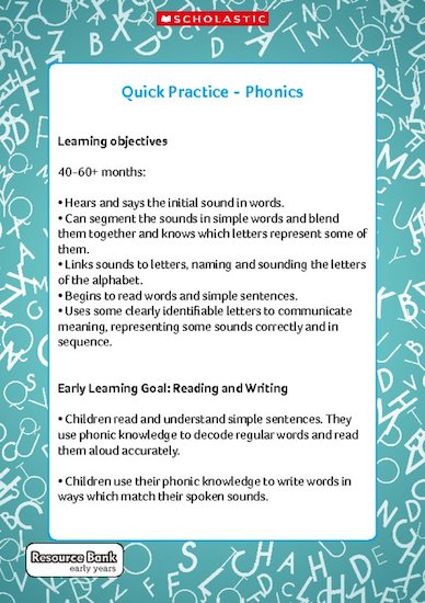Quick Practice - Phonics (Digital Download Edition)