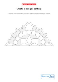 Make a symmetrical rangoli pattern