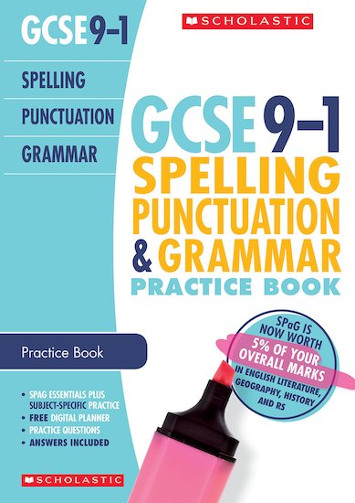 GCSE Grades 9-1: Spelling, Punctuation and Grammar Exam Practice Book for All Boards x 30