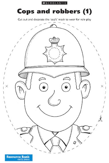 Cops And Robbers Policeman Mask Early Years Teaching Resource Scholastic