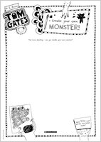 Tom Gates What Monster? Create your own monster activity sheet