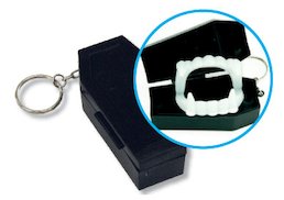 FREE coffin keychain and vampire teeth!