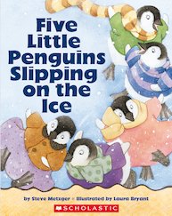 Five Little Penguins Slipping on the Ice