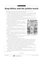 King Midas' Golden Touch Character Map Storyboard