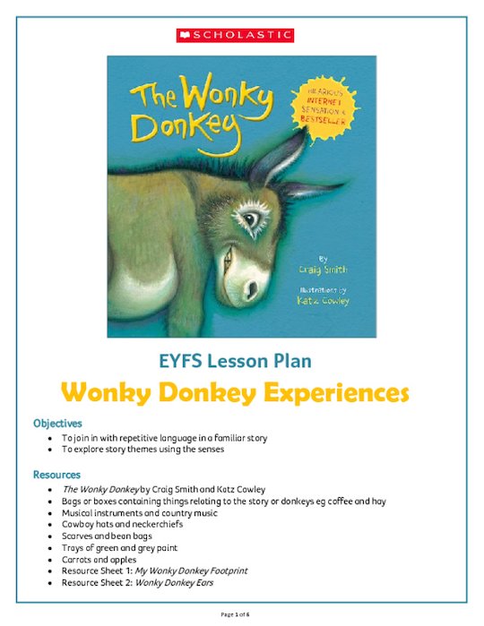The Wonky Donkey activity pack EYFS 