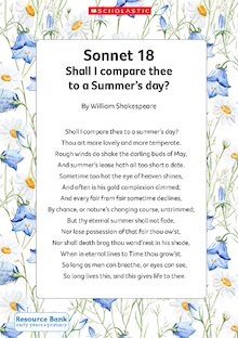 Sonnet 18 – Shall I compare thee