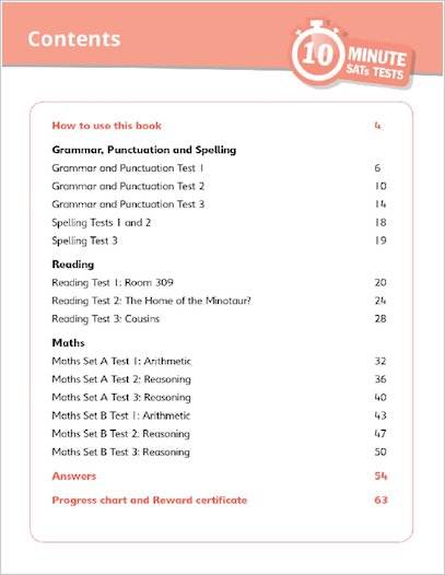 10-Minute SATs Tests: Grammar, Reading and Maths Year 5 Sample Pages