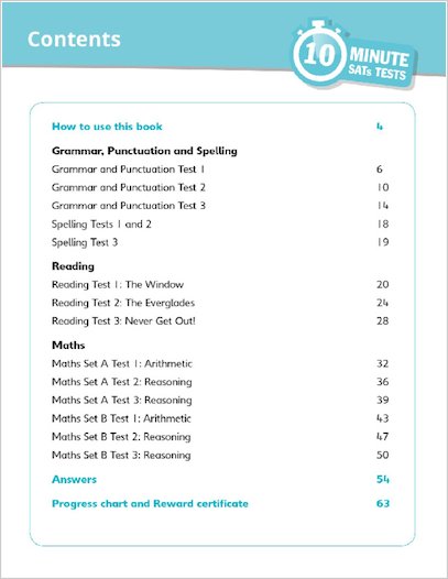 10-Minute SATs Tests: Grammar, Reading and Maths Year 6 Sample Pages