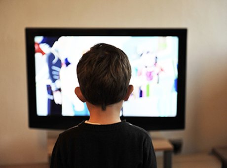 Child watching television 