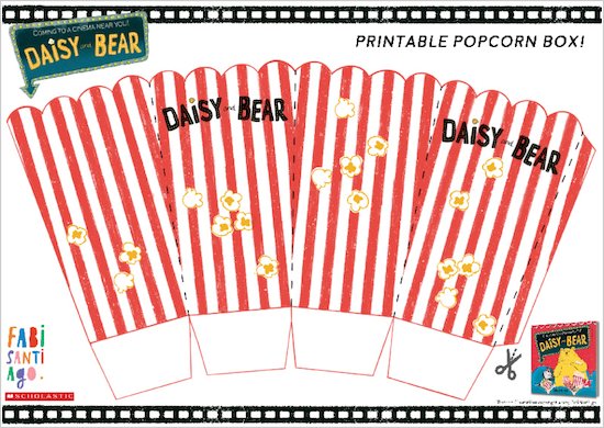 Daisy and Bear - Printable Popcorn Box!