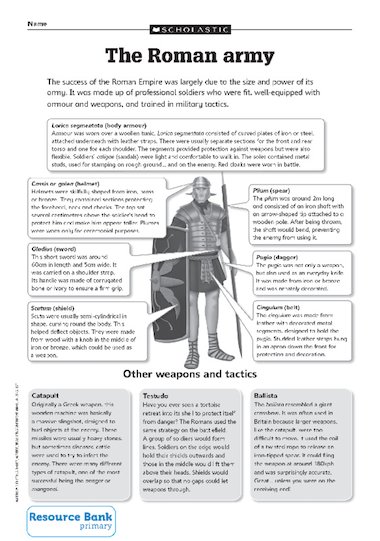 roman army facts primary homework help