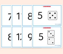 Number dice cards