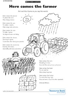 Here comes the farmer – action rhyme