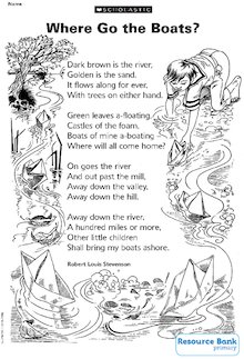 ‘Where go the boats’ poem by Robert Louis Stevenson