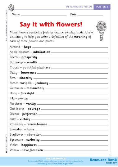 The meaning of flower names – FREE Primary KS2 teaching resource ...