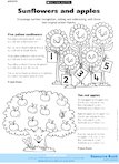 Sunflowers and apples (1 page)