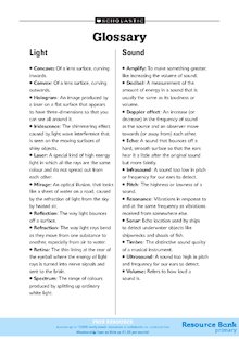 Light and sound glossary