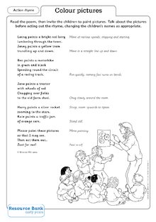 ‘Colour pictures’ action rhyme poem