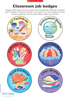 Classroom job badges