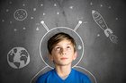 Child with space background