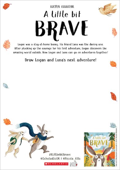 A Little Bit Brave activity sheet - Draw Logan and Luna