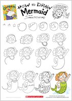 Grumpycorn activity sheet - how to draw Mermaid