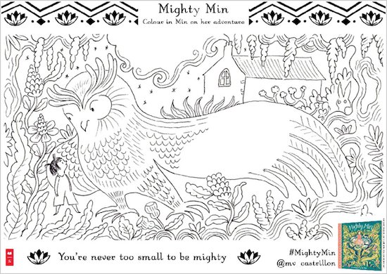 Mighty Min activity sheet - colour in Min and Owl