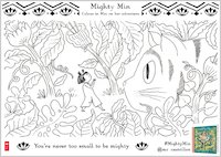 Mighty Min activity sheet - colour in Min and cat