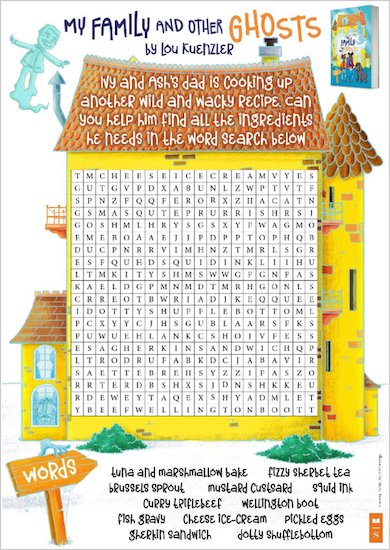 My Family and Other Ghosts activity sheet - wordsearch
