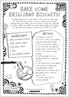 Tom Gates Spectacular School Trip (really...) activity sheet - bake some brilliant biscuits