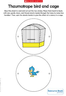 Thaumotrope bird and cage