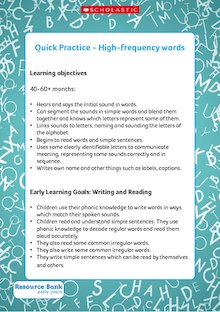 Quick Practice – High-frequency words