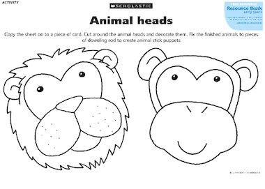 Animal heads – FREE Early Years teaching resource - Scholastic