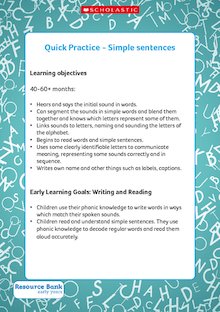Quick Practice – Simple sentences