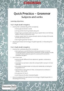 Quick Practice – Subjects and verbs