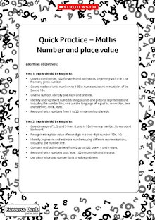 Quick Practice – Number and Place Value