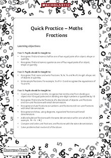Quick Practice – Fractions