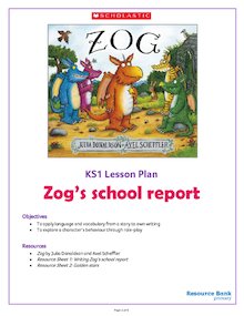 Zog – Zog’s school report activity pack – KS1