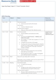 Upper Key Stage 2 home learning timetable week 1 (14 pages)