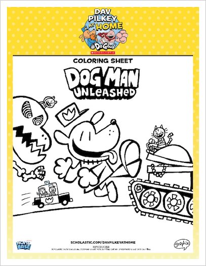 Dog Man Unleashed Colouring Sheet