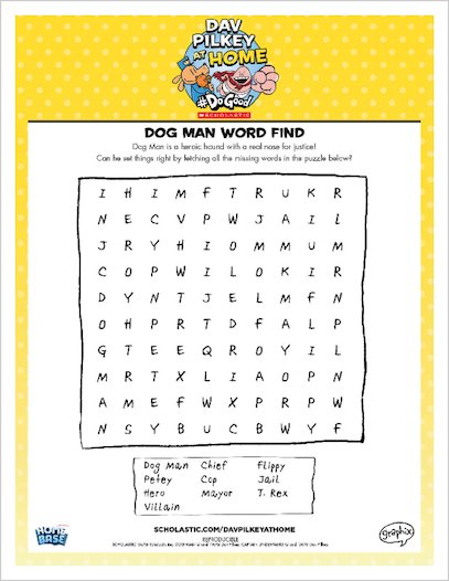 Dog Man Word Search