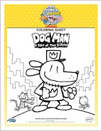 Dog Man A Tale of Two Kitties Colouring Sheet