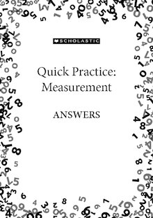 Quick Practice – Measurement – Answers