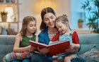 parent reading with children