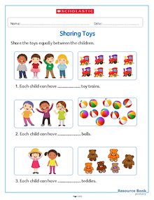 Sharing toys worksheet
