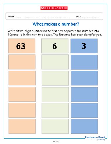 What makes a number? – Primary KS1 teaching resource - Scholastic